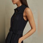 Reiss HEIDI VISCOSE-LINEN BELTED MIDI DRESS IN NAVY, Size 4 , $298 Photo 3