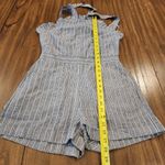 Storia Pinstriped Pocket cotton Romper blue white size medium Photo 4
