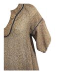 Patterson J. Kincaid Boho Sheer Tunic Dress Tan Pebble Stone Jeweled Ruffle Hem Size M Photo 13