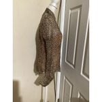 J.Crew Shirt Womens 2 Brown Leopard Print Sheer Button Up Top Long Sleeve Animal Photo 3