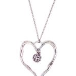 Hollow Ball Silver Heart Pendant Long Sweater Necklace with 30" Adjustable Chain Photo 0