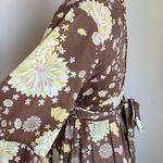 Tulle Brown Green Floral Cotton Dress Size Small Photo 10