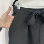 BCBG Tie Waist Wide Leg Pull On Black Cropped Pants‎ Culottes Size Large Hi Rise Photo 2