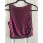 Y2K Metallic Purple Babydoll Large Tank Top Low V neck Crop Top Grunge Rave Goth Photo 4