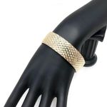 Sterling Silver /gold overlay wide diamond cut bracelet Photo 3