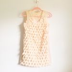 Anthropologie  Champagne & Strawberry cream Petal Pop appliqué mini shift dress Photo 4