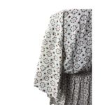 Dizzy Lizzy White Baby Doll Top Crop Large Flutter Sleeve Boho Allover Print Photo 4