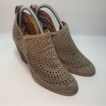 Jeffrey Campbell Taggart Lattice Cut Out Suede Ankle Boots, Taupe, Size 8.5 Photo 3