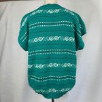 Vintage 80s Jennifer Adams Knit Sweater Vest Sleeveless Green White Women Large Photo 3