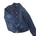 Bandolino Denim Jacket Womens Medium Button Up Dark Wash Classic Jean Coat Photo 5