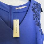 Francesca’s Mi Ami Blue Embroidered Midi Dress NWT Sz L Fit & Flare Stretch Size L Photo 1