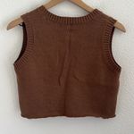 Brandy Melville  Brown Cropped Sweater Vest Top Academia Knit Small Photo 3