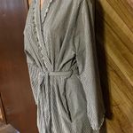 Eileen West Women’s Medium Black And White Gingham Robe Gray Photo 5