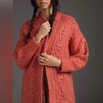 Anthropologie  Nuria Textured Chunky Cardigan Small Orange Coral Photo 0