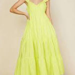 Skies Are Blue  Lime Yellow Tiered Maxi Dress Large Photo 0