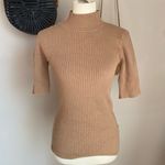 Elie Tahari  Button Camel Turtleneck Sweater, Size Small Photo 0