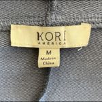 Kori  America Shirt Womens Medium Gray Ivory Hoodie‎ Sweatshirt Basic Oversized Photo 5