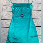 Zaful NWT  green shiny cowl neck mini dress small bodycon cocktail Photo 5