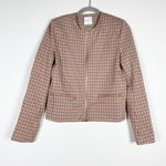 Rosetta Getty Houndstooth Woven Print Pattern Full Zip  Crewneck Zip Jacket XS Photo 0