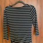 Anthropologie Sundry Fabian Shirt Dress Faux Wrap Gathered Striped Size Medium Photo 6