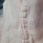 Sigrid Olsen  PALE PINK 100% LINEN LONG LINE TUNIC POCKET TOP SMALL OVERSIZED Photo 6