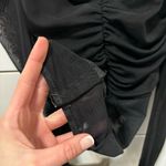 Princess Polly Asher Bodysuit Black Long sleeve Ruched Mesh Photo 3