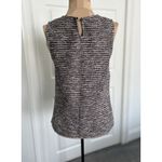 Banana Republic  Women's Tweed Round Neck Sleeveless Tank Top Burgundy Multi Sz S Photo 2