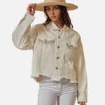Savanna Jane White Jacket Size Large Denim White Western Glam Rhinestone NWT Photo 5