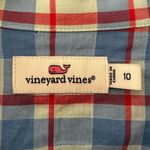 Vineyard Vines  Womens Lightweight Top Blue Plaid 1/4 Button Sz 10 #2401 Photo 6