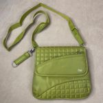 Lug Crossbody Bag Vintage Quilted Nylon Lime Green Adjustable Strap Pockets EUC Photo 0