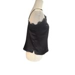Abercrombie & Fitch Black Silky Eye Lash Lace Cami Adjustable Straps Size S Photo 2
