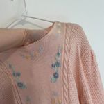 VINTAGE VTG ALBEE Light Baby Pink Pastel Embroidered Cottagecore Grandma Sweater Size L Photo 4