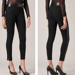 Anne Fontaine Carl Black Vegan Leather Contrast Leggings Pants Sz 40 Size M Photo 1