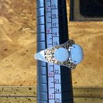 Natural White Jade Sterling Silver Ring Size 9 Photo 7