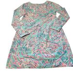 Lilly Pulitzer  Size M Long Sleeve Harper Shift Dress Bayside Blue Under The Moon Photo 3