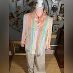 Tommy Hilfiger Y2K Vintage  Pastel Stripe Cotton Button Up Size 14 Photo 7