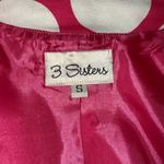 3 SISTERS Bubblegum Pink W/White Polka‎ Dot 3/4" Sleeve Button Jacket EUC Size S Photo 8