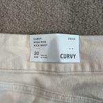 American Eagle NWT  Stretch Cream Curvy High Rise Kick Boot Corduroy Pants Sz 20 Photo 5