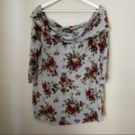 Rue 21 Dress Off The Shoulder Floral Print Gray Rose Casual Long Sleeve Photo 7