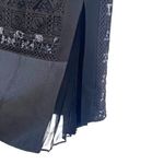 BCBGMAXAZRIA Black Crochet Paneled Sleeveless Pleated Sheath Midi Dress Size XS Photo 4