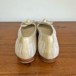 Taryn Rose Beige Fabric Flower Rose Toe Ballet Flat, 8 Photo 4