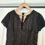 Moon River  Black And‎ Neutral Lace Up Neckline Dress Size Medium Photo 2