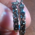 Brazilian Smokey Quartz Stainless Steel Hoop Earrings Photo 2
