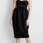 Future Collective Holiday Sweetheart Bubble Satin Midi Dress Black Classic Sz S Photo 1