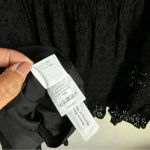 Madewell Women’s Black Eyelet Waterlily Tiered Ruffle Boho Mini Dress Size 10 Photo 12