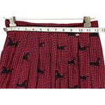 Vintage Lord & Taylor Skirt 4 Red Black Houndstooth Horse Pleated Equestrian 90s Photo 6