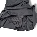 MiracleSuit  Black One Piece Swim Dress Tummy Control Ruched Front Flounce Skirt Photo 3