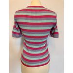 Teddy Fresh  Pink Blue Purple Striped Short Sleeve Shirt Size Medium Photo 4