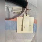 Cynthia Rowley  Linen Colorblock Striped Sleeveless Shift Dress Photo 1