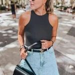 SKIMS Fits Everybody High Neck Bodysuit in Onyx Black Size XX-Small Photo 0